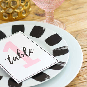 Wedding Table Numbers | Blush & Black Digital Table Number Set (1-20)